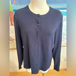 MACY’s Charter Club Navy Blue Cotton Cardigan, Sz XL
